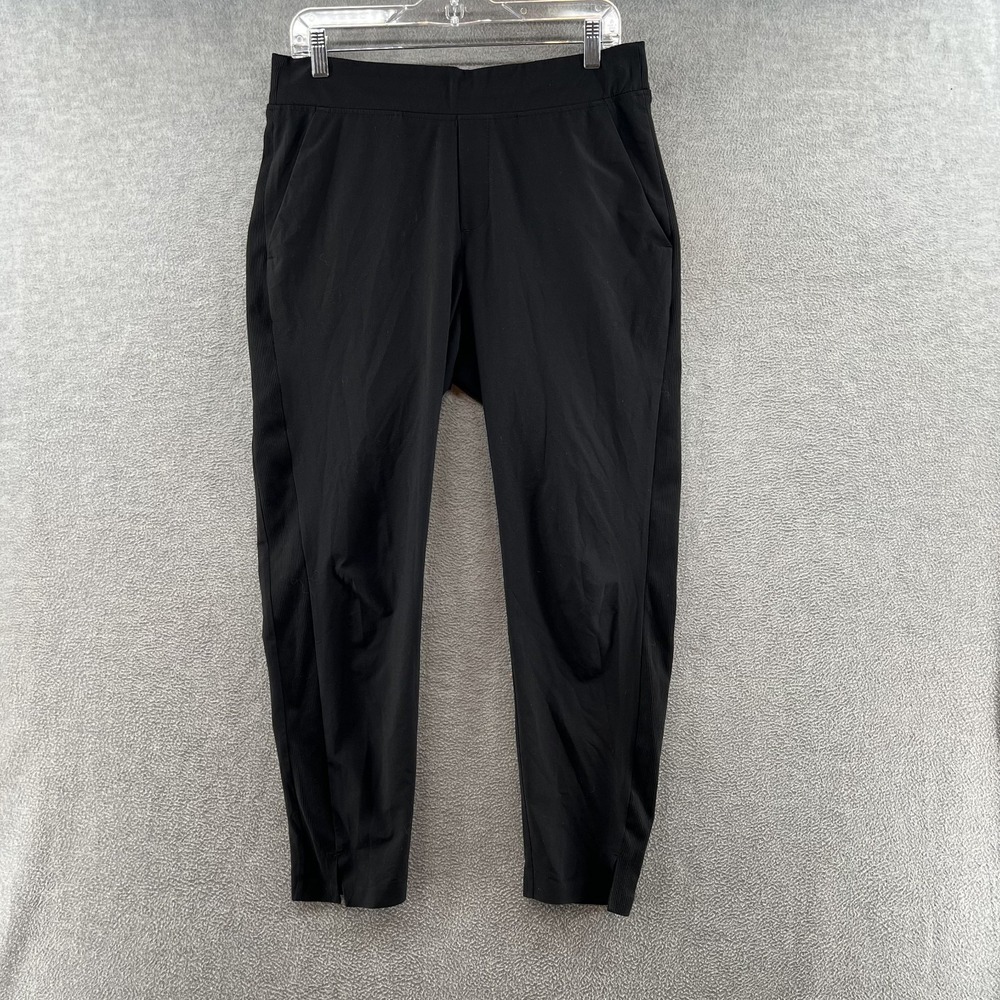 Athleta Women's Size S Black Spandex Zip Pockets Comfort Stretch Band Pants